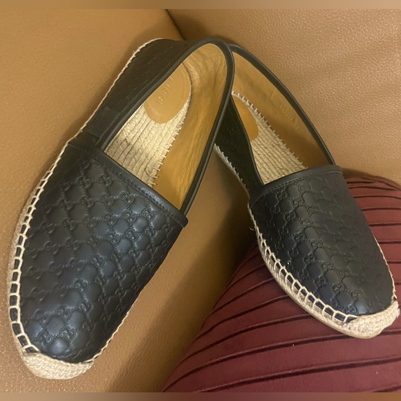 Gucci Microguccissima Leather Slip On Espadrille Flats - Picture 1 of 6
